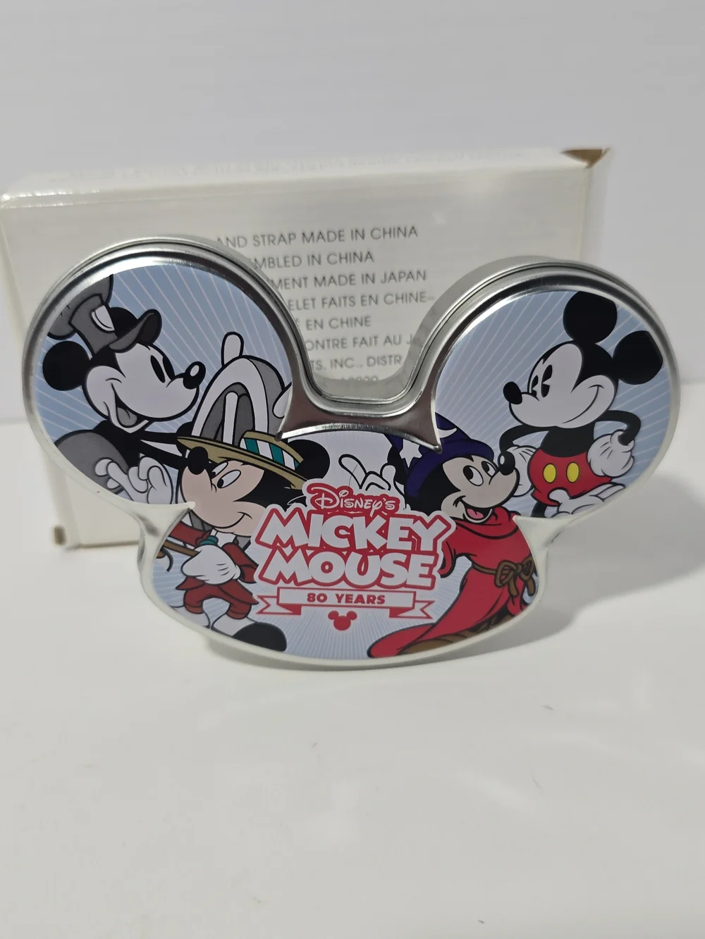 Disney Mickey Mouse 80th Anniversary Watch 2008 Collectible Tin New Battery